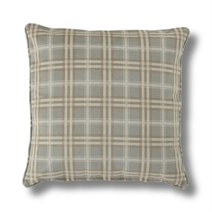 White and Green Plaid Square Pillow - 20"