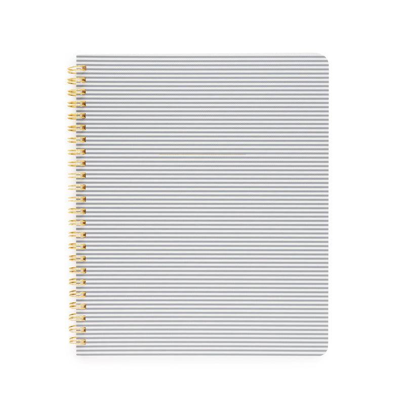 Spiral Notebook, Dusty Blue Pinstripe