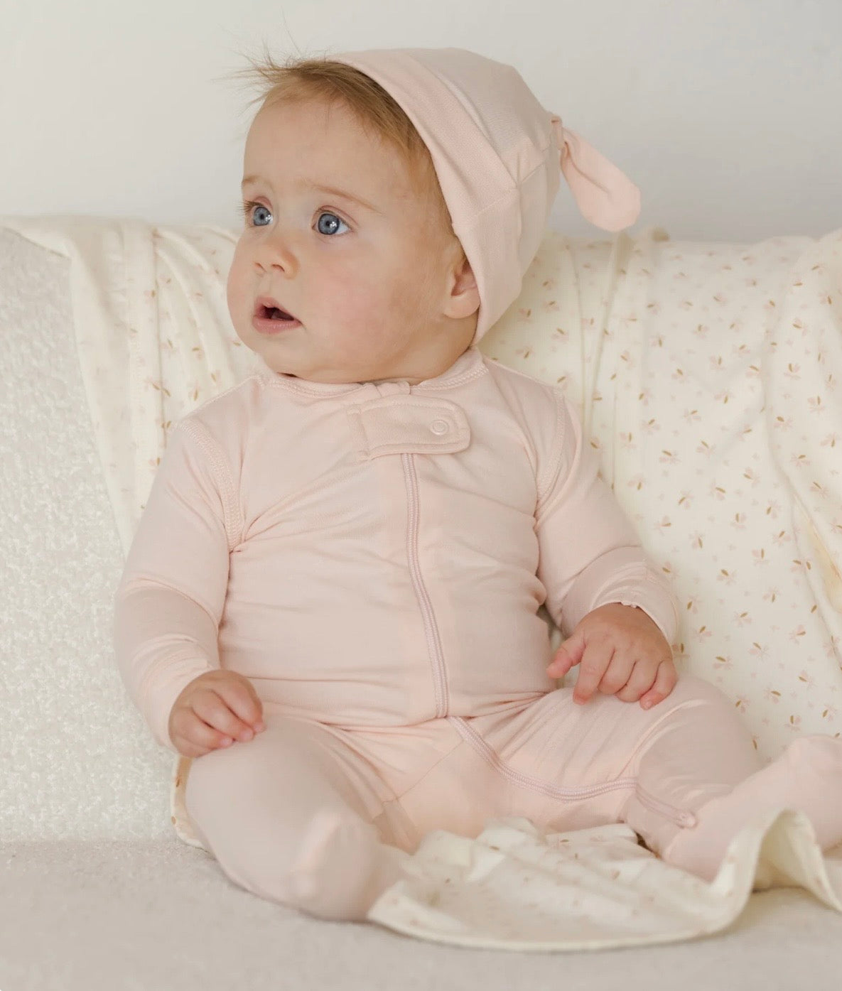 Zip Long Sleeve Sleeper Footie || Petal