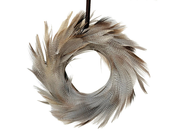 Feather Wreath Ornament, 5.5"