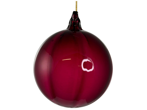 Glass-Lined Ball Ornament - Burgundy, 4"