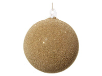 Glass Beaded Ball Ornament - Gold