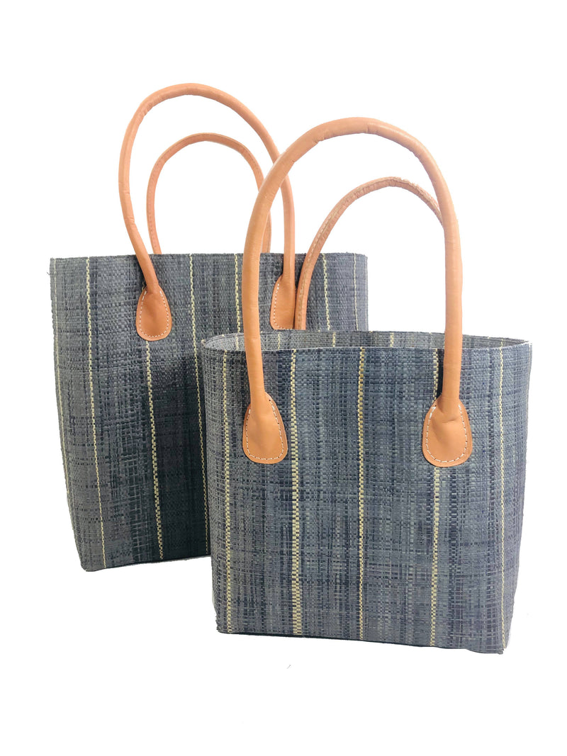 Soubic Pinstripes Straw Basket Bag