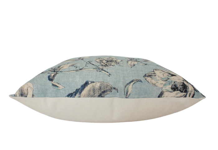 Brooklyn Light Blue Floral Pillow - 20x20