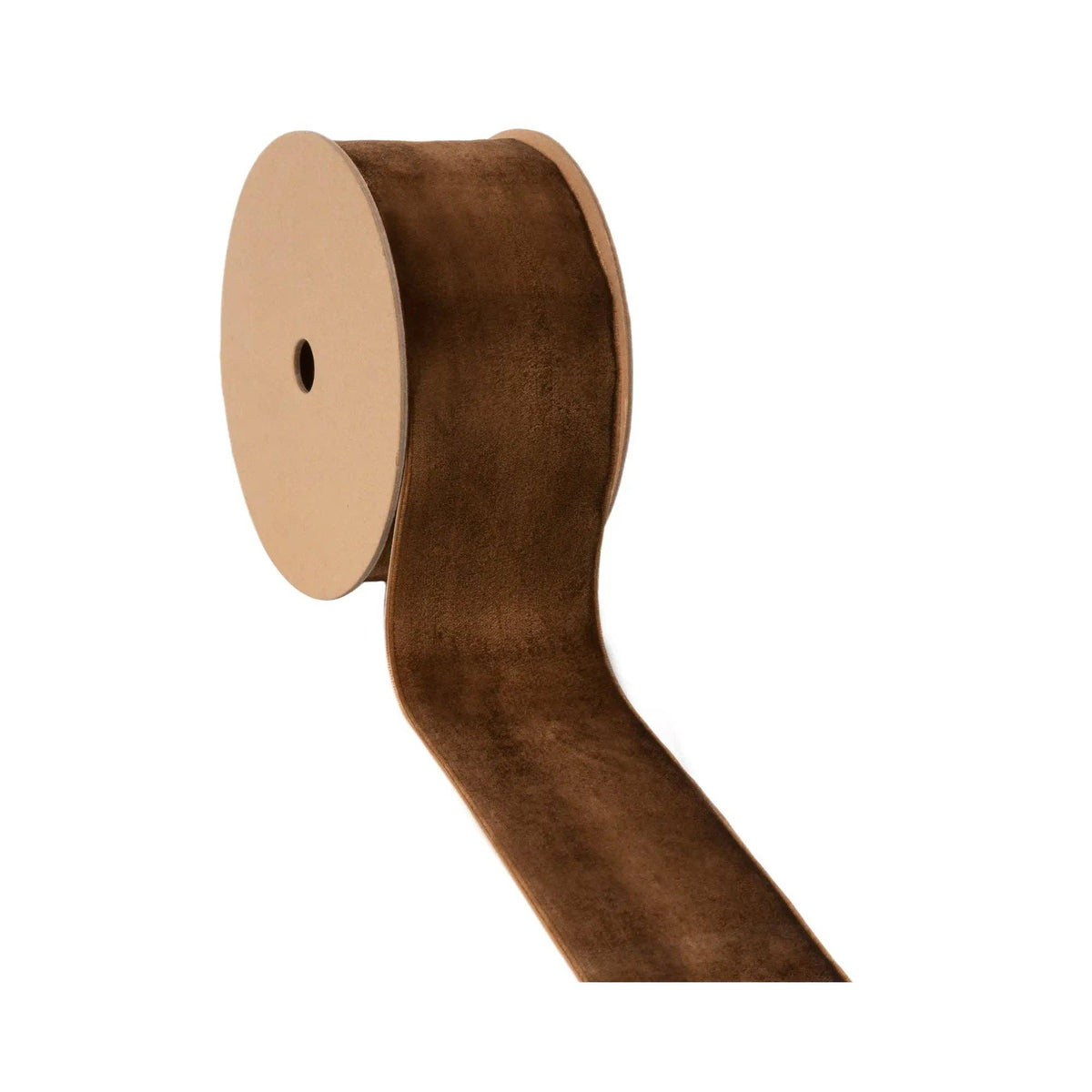 2 1/2" Unwired Velvet Ribbon | Brown | 10 Yds