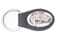 Bass Oval Leather Keychain