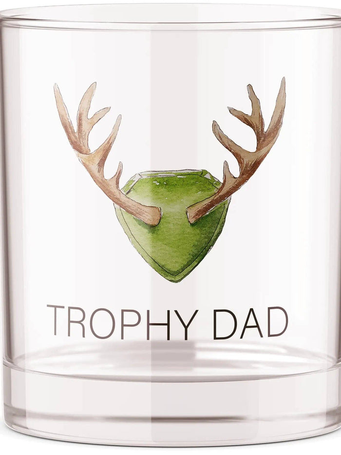 Trophy Dad Deer Bourbon Whiskey Rocks Glass