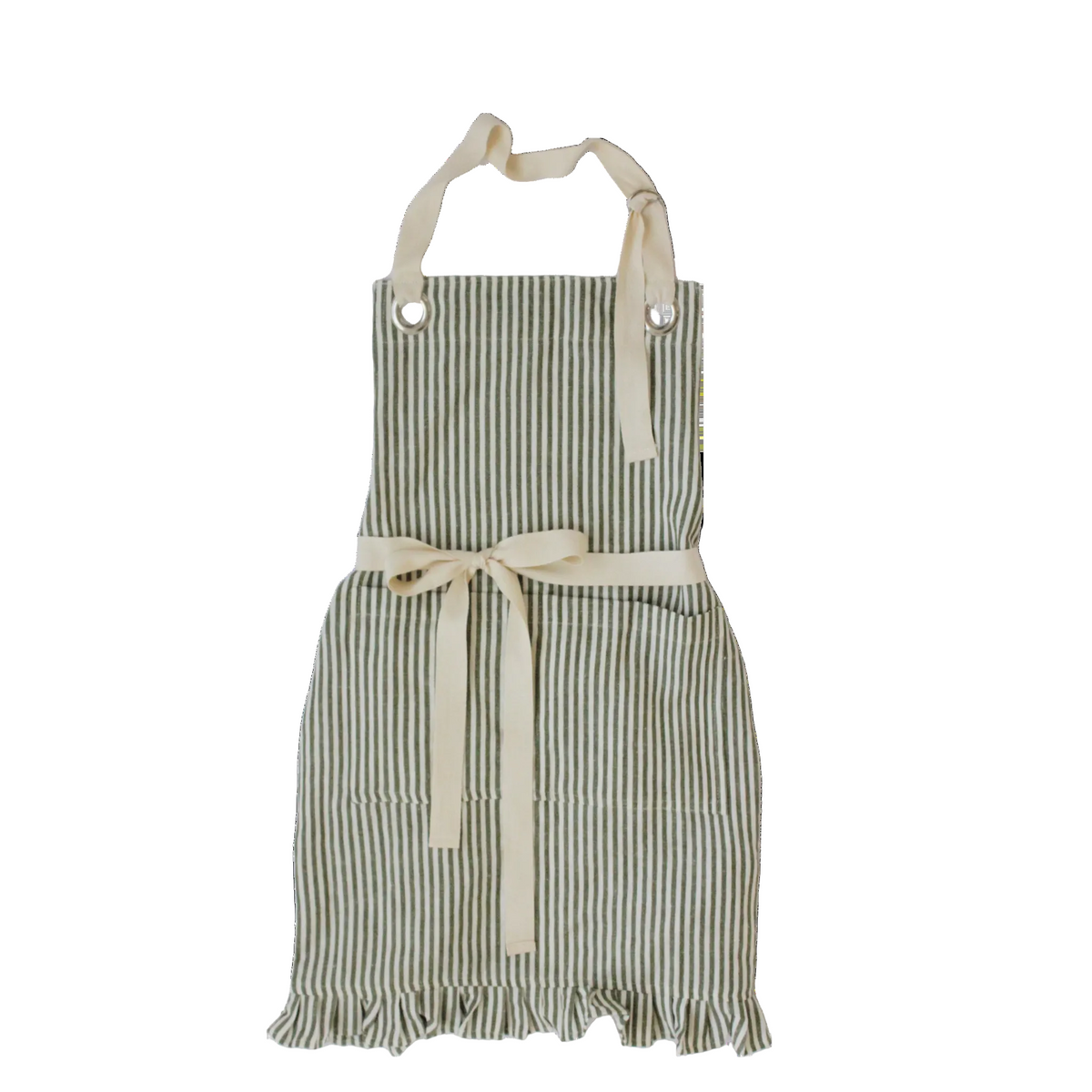 Ruffle Pin Stripe Apron