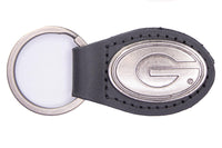 Georgia Bulldogs Oval Leather Key Fob.