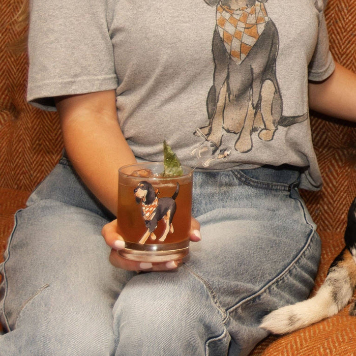 Walking Coonhound Rocks Glass