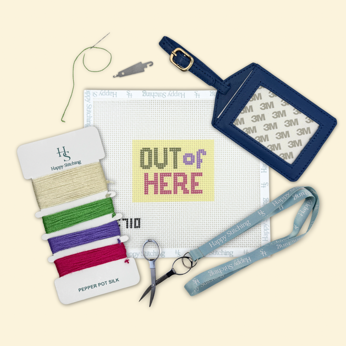 Needlepoint Kit - Out of Here (Luggage Tag)