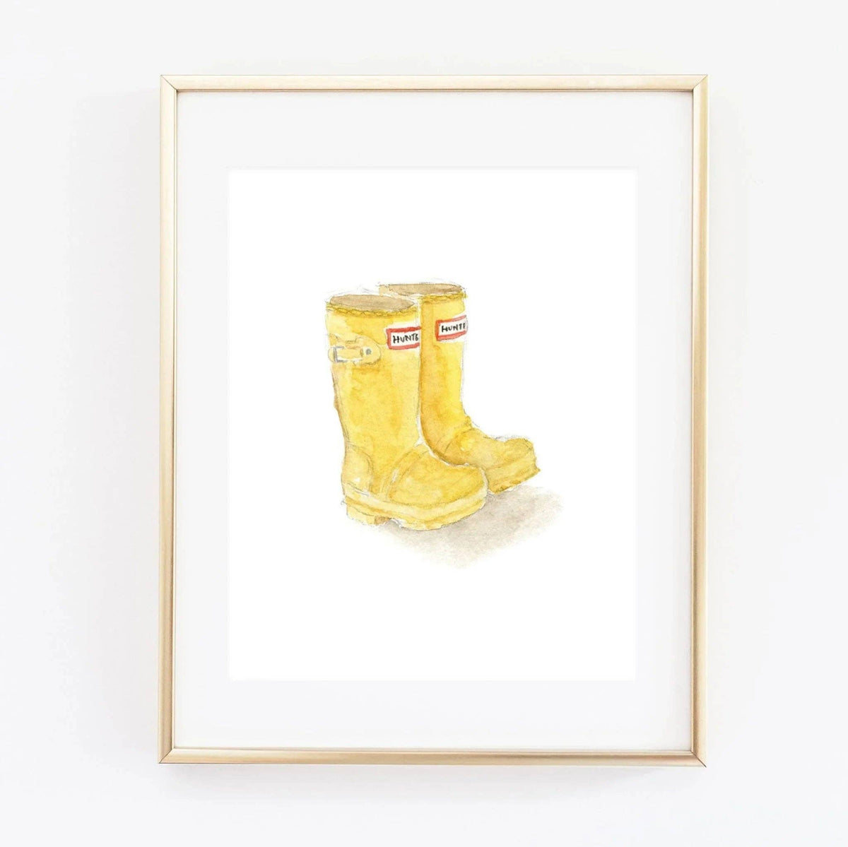 Wall Art Print - Yellow Rainboots Watercolor - Print Only