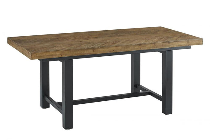 Wood Dining Table with Black metal legs