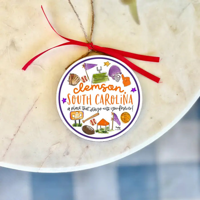 College Town Ornament - Clemson, SC (multi-sport)