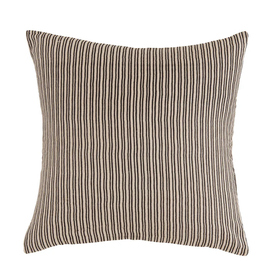 Wren Pillow - Black Stripe - 24x24
