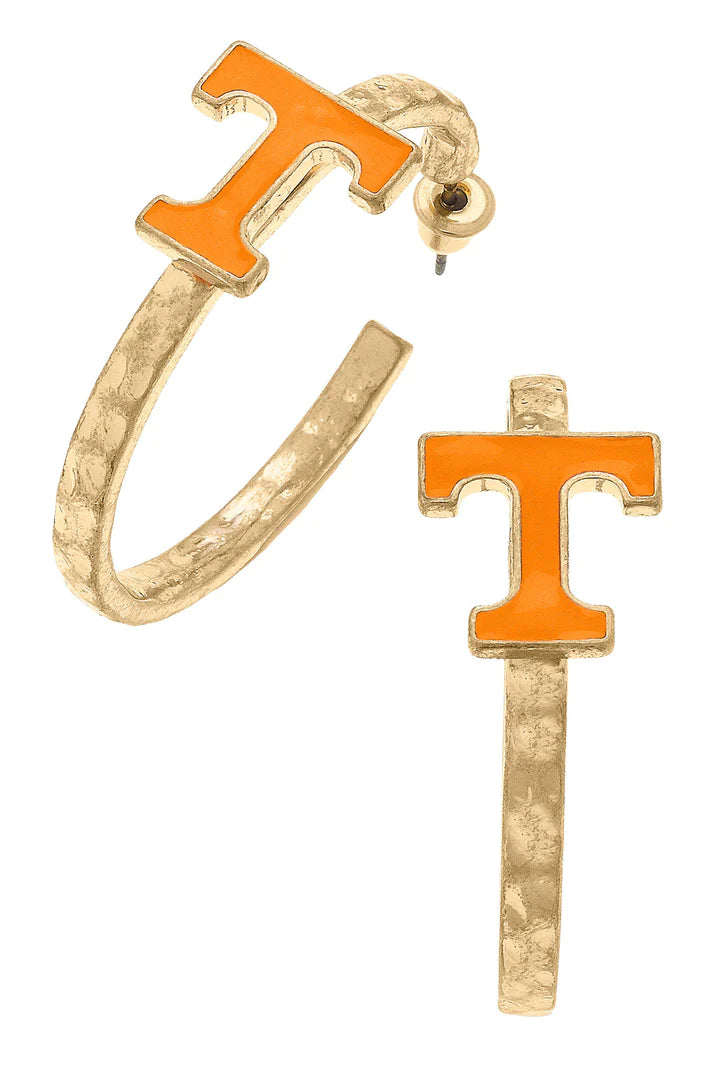 Tennessee Volunteers Enamel Logo Hoop Earrings