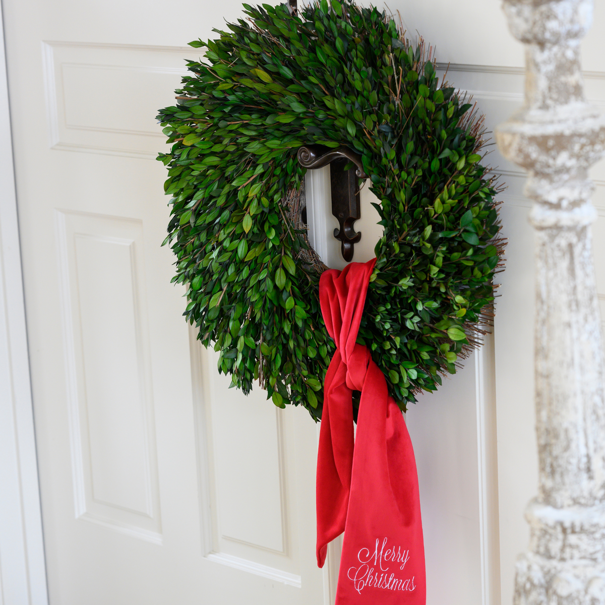 Merry Christmas Velvet Wreath Sash