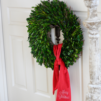 Merry Christmas Velvet Wreath Sash