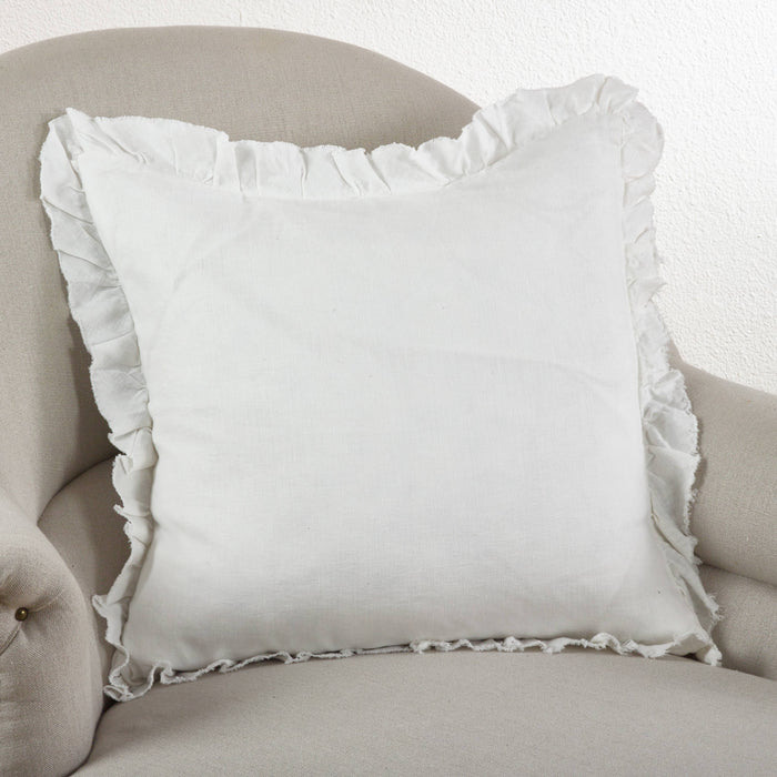 Ruffled Design Pillow - Down Filled - 20"