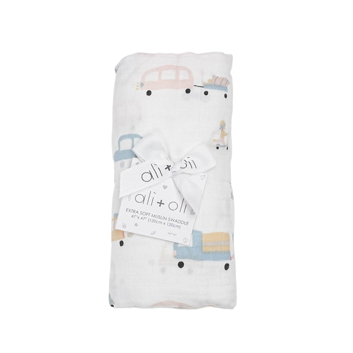 Bamboo Muslin Swaddle Blanket - Cars