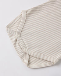 Short Sleeve Body Suit, 2 pack || Race Car / Oat Micro Stripe