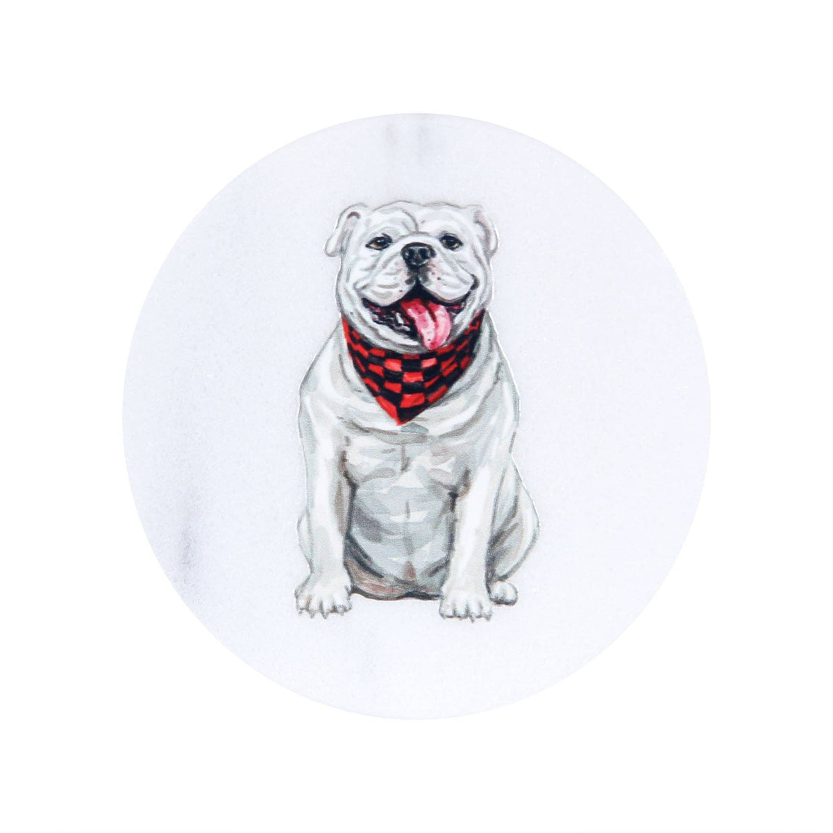 GA Watercolor Bulldog Marble Coaster