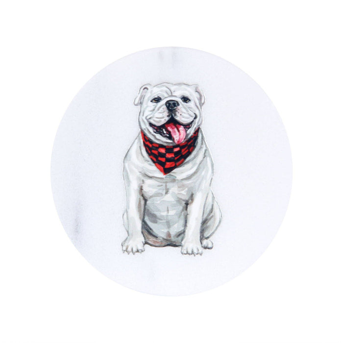 GA Watercolor Bulldog Marble Coaster