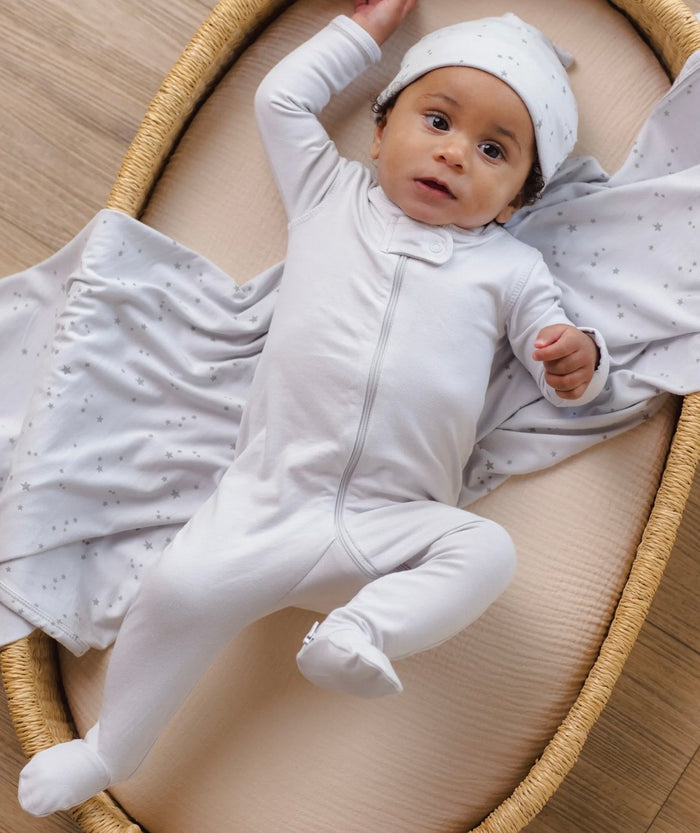 Zip Long Sleeve Sleeper Footie || Fog