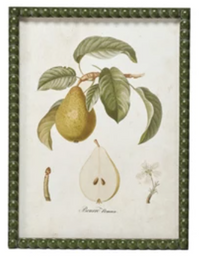 Hobnail Wood Framed Wall Décor w/ Vintage Reproduction Pear Print