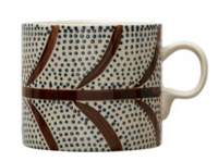 16 oz. Hand-Painted Stoneware Mug w/ Pattern