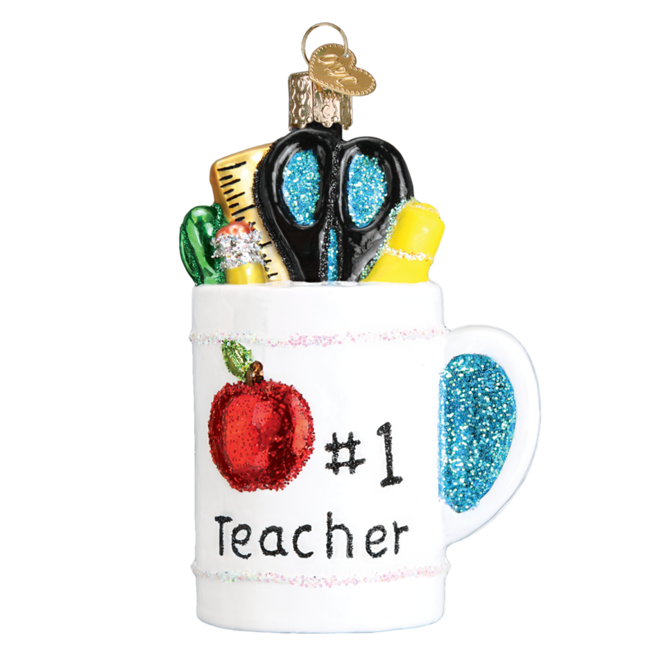 Best Teacher Mug Old World Christmas Ornament