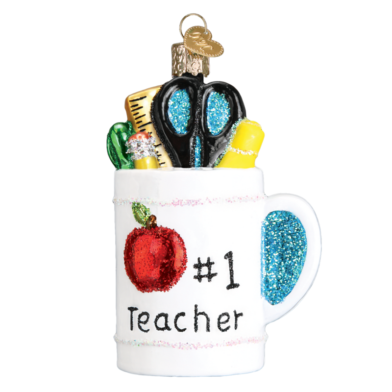 Best Teacher Mug Old World Christmas Ornament