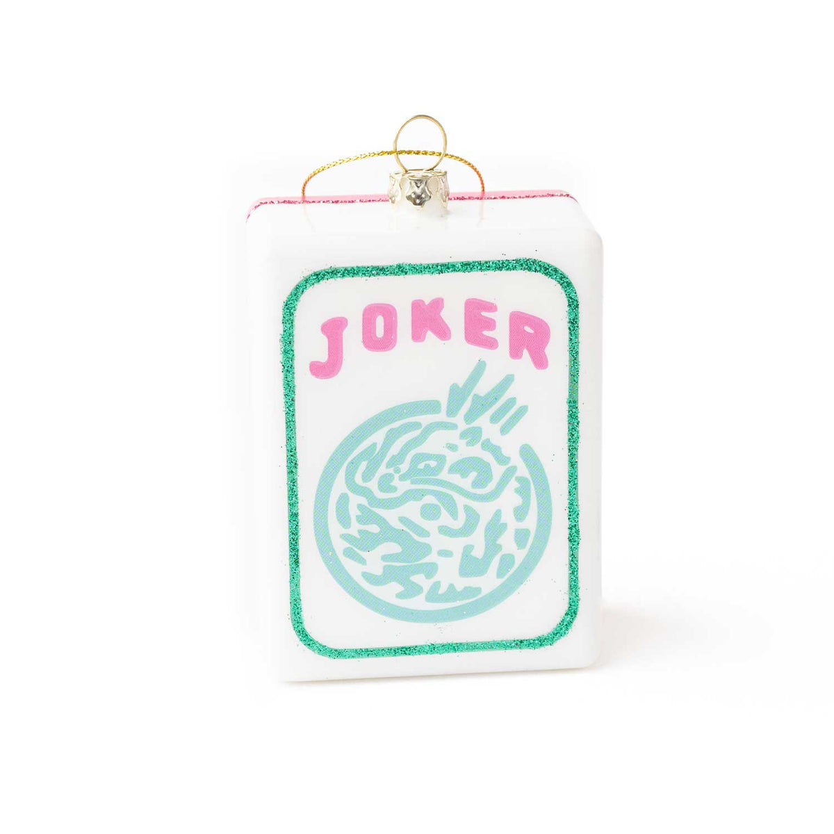 Mahjong Joker Glass Christmas Ornament