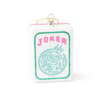 Mahjong Joker Glass Christmas Ornament