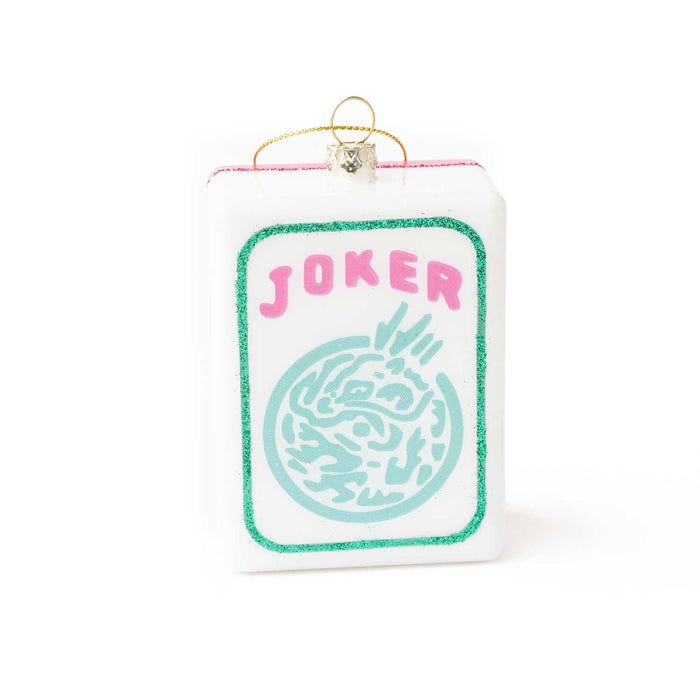 Mahjong Joker Glass Christmas Ornament