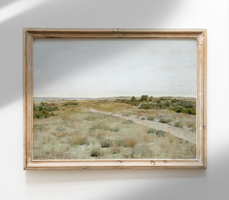 Pastel Field Painting | Vintage Landscape Art Print