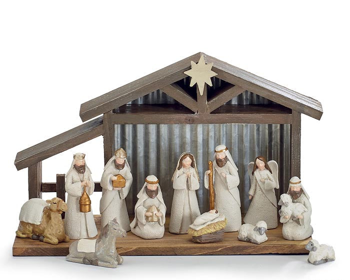 He Is Love Resin Nativity Set