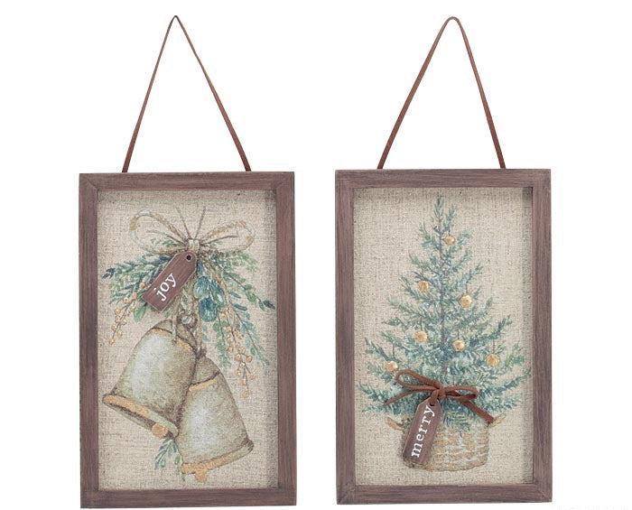 Wooden Framed Canvas Ornaments