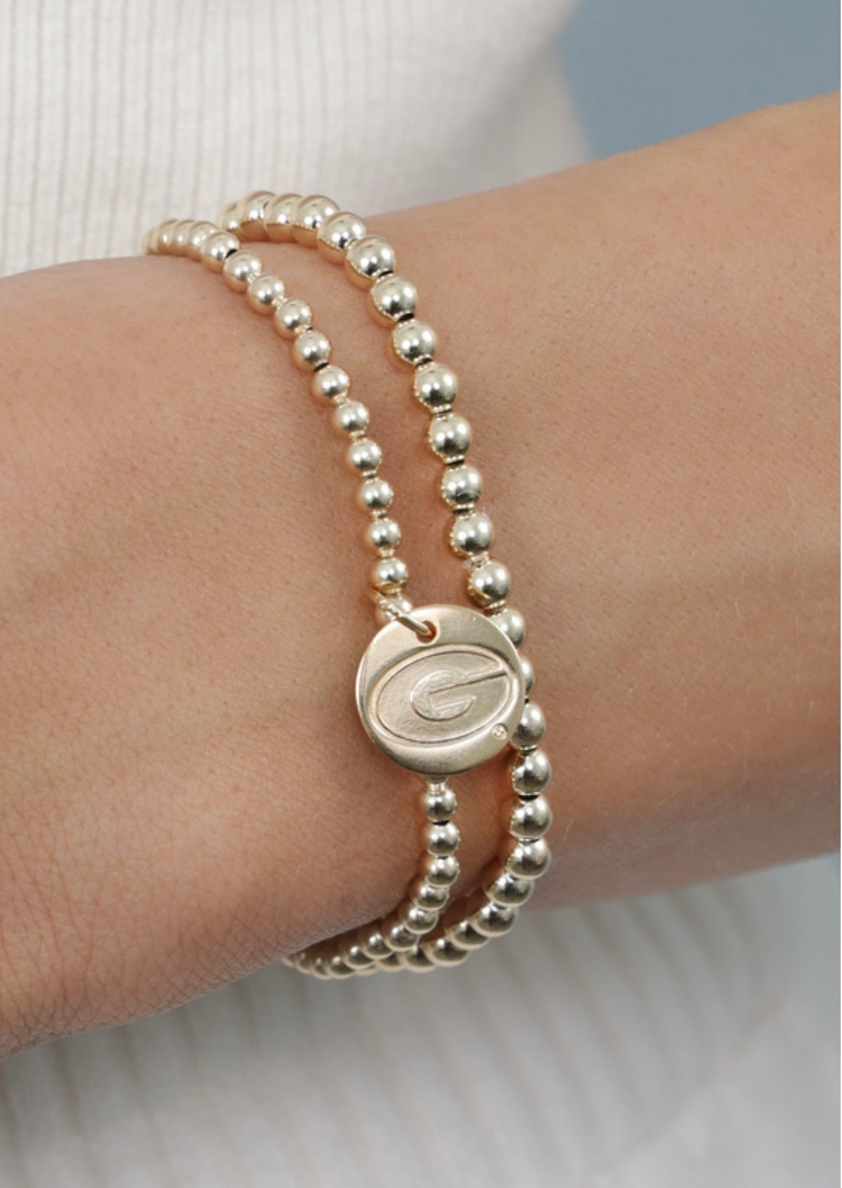 eCOLLEGIATE Classic Gold  3mm Bracelet - w/Disc