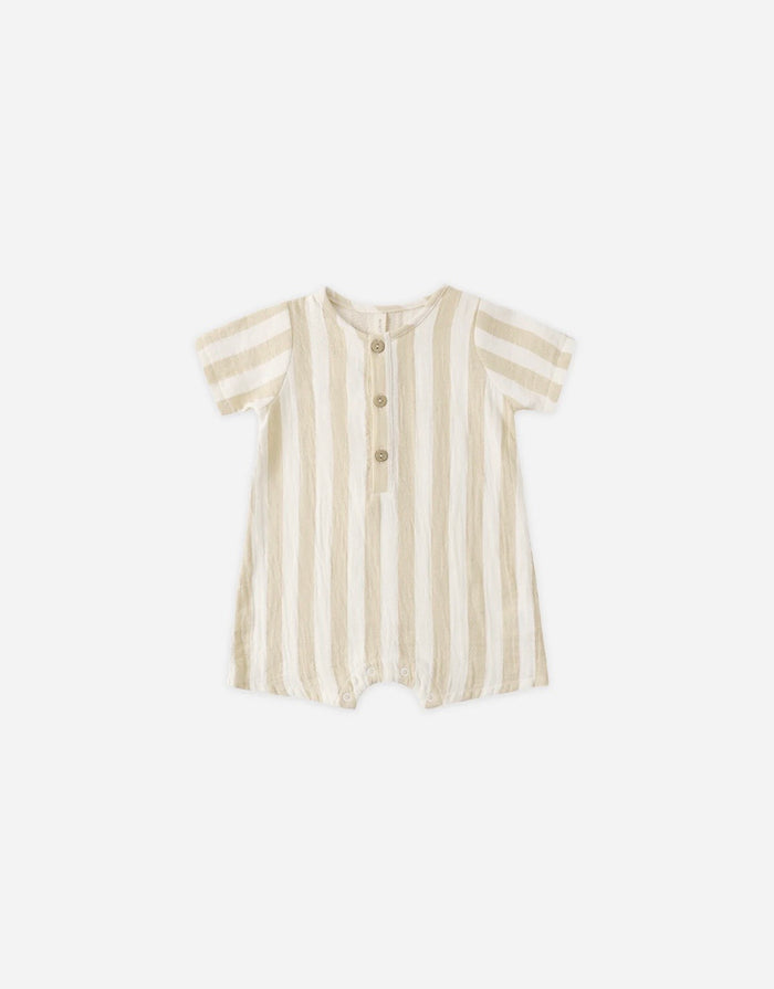 Short Sleeve Woven Romper - Summer Stripe