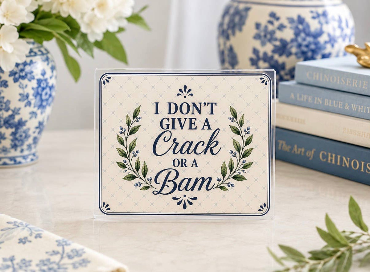 Mahjong Card Sleeve - I Don’t Give A Crack or a Bam Chinoiserie