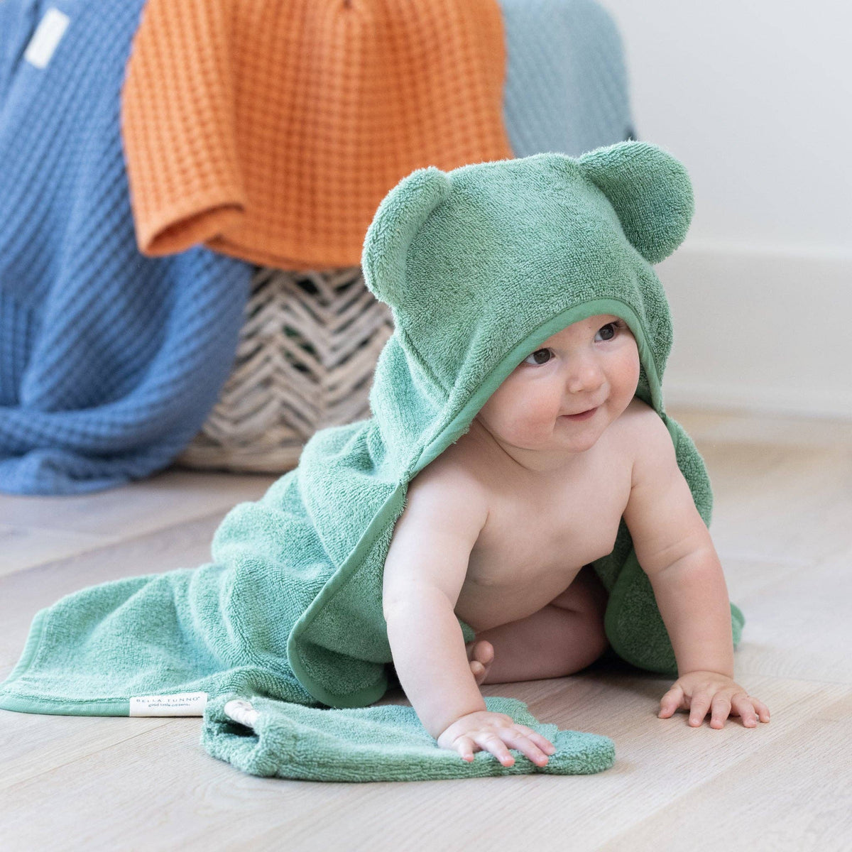 Hooded Towel + Wash Mitt Set Sea Foam