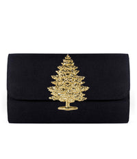 Avery Clutch - Black w/Gold Hardware