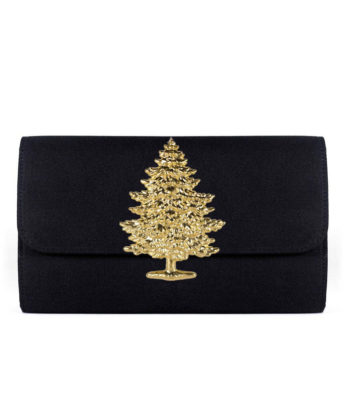 Avery Clutch - Black w/Gold Hardware