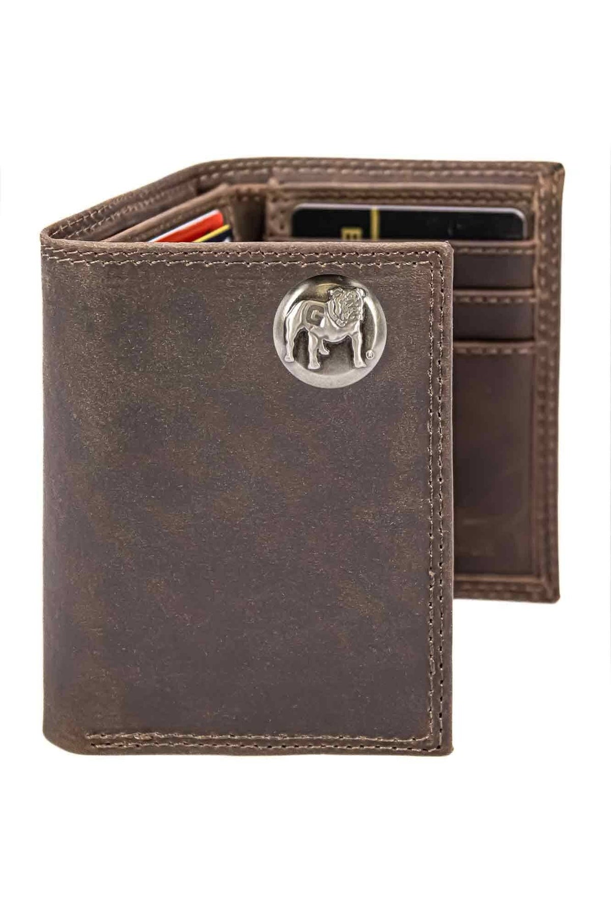 Georgia Bulldogs Men's Collegiate Trifold Leather Wallet.
