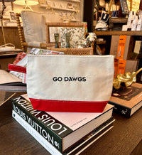 Collegiate Canvas Makeup Bag - GO DAWGS