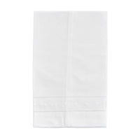 Swiss Dot Hemstitched Linen Blend Guest Towel - White