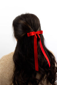 Grace & Grandeur Micro Alice Satin Bow Barrette