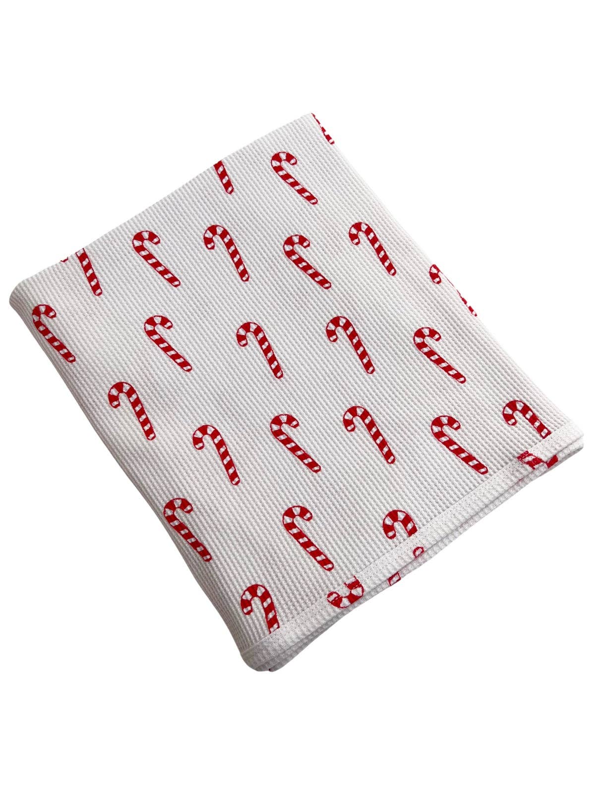 Organic Cotton Waffle Swaddle, Candy Cane