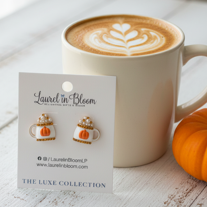 Pearly Pumpkin Latte Earrings